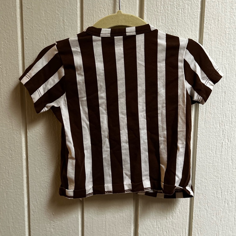 Mini Rodini Ritz Ratz Chocolate and White Striped Tee - Picture 5 of 5